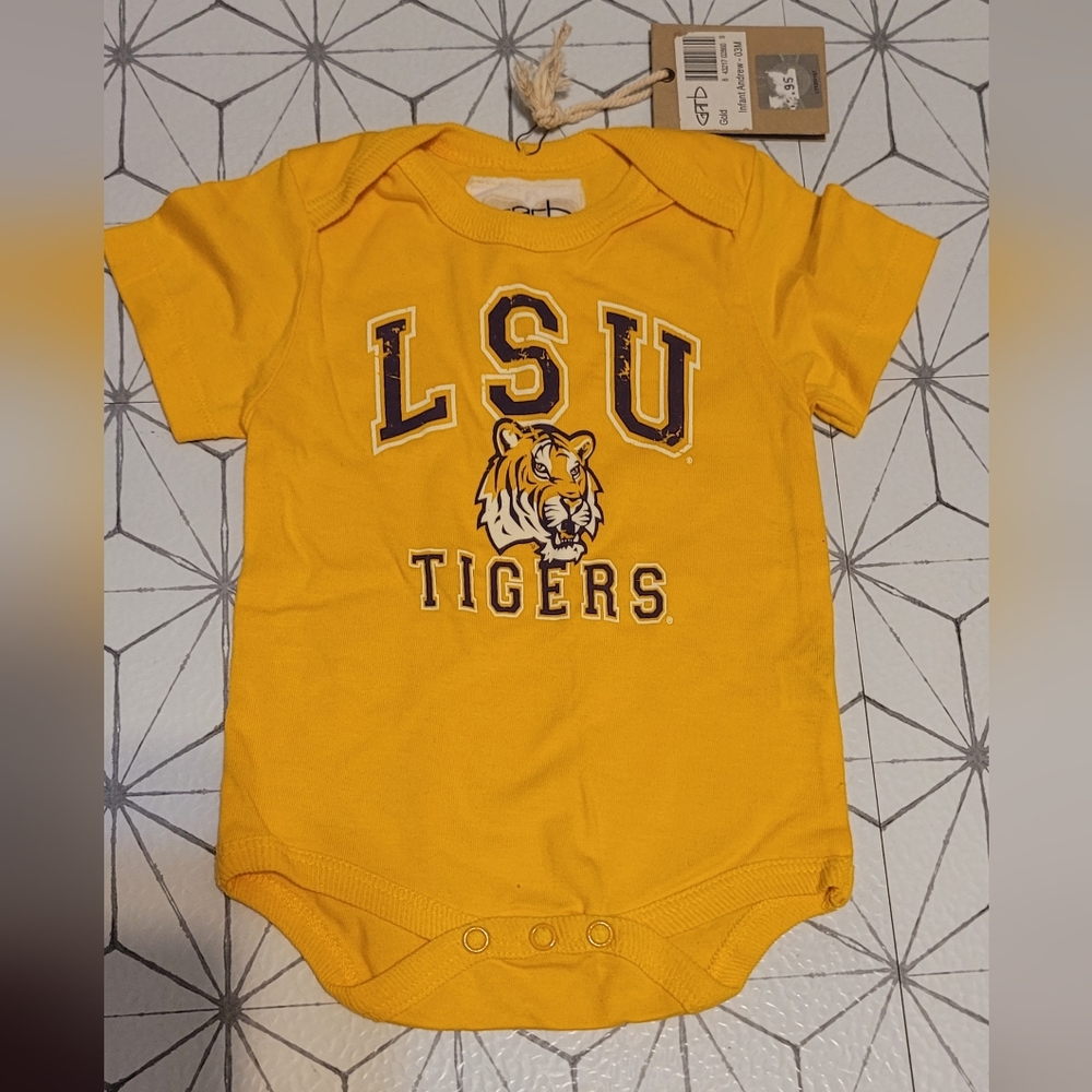 NWT LSU Tigers baby onesie 0-3 months